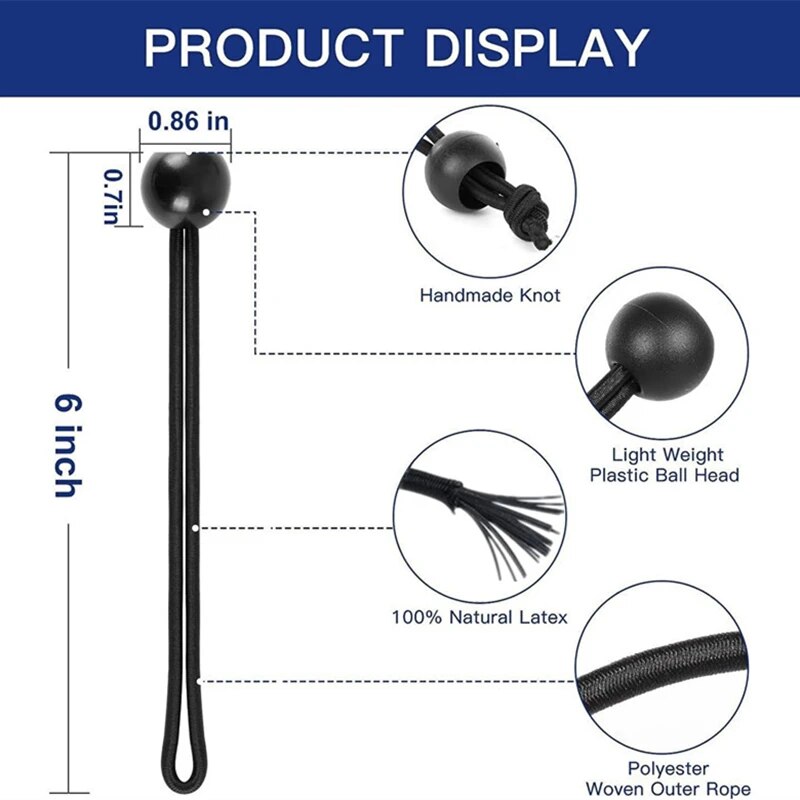Elastisches Ballseil für den Außenbereich, Bungee-Seile, tragbare Zeltbefestigung, Plane, Markise, Baldachin, robuste Plane, zum Binden für Unterschlupf, Fracht