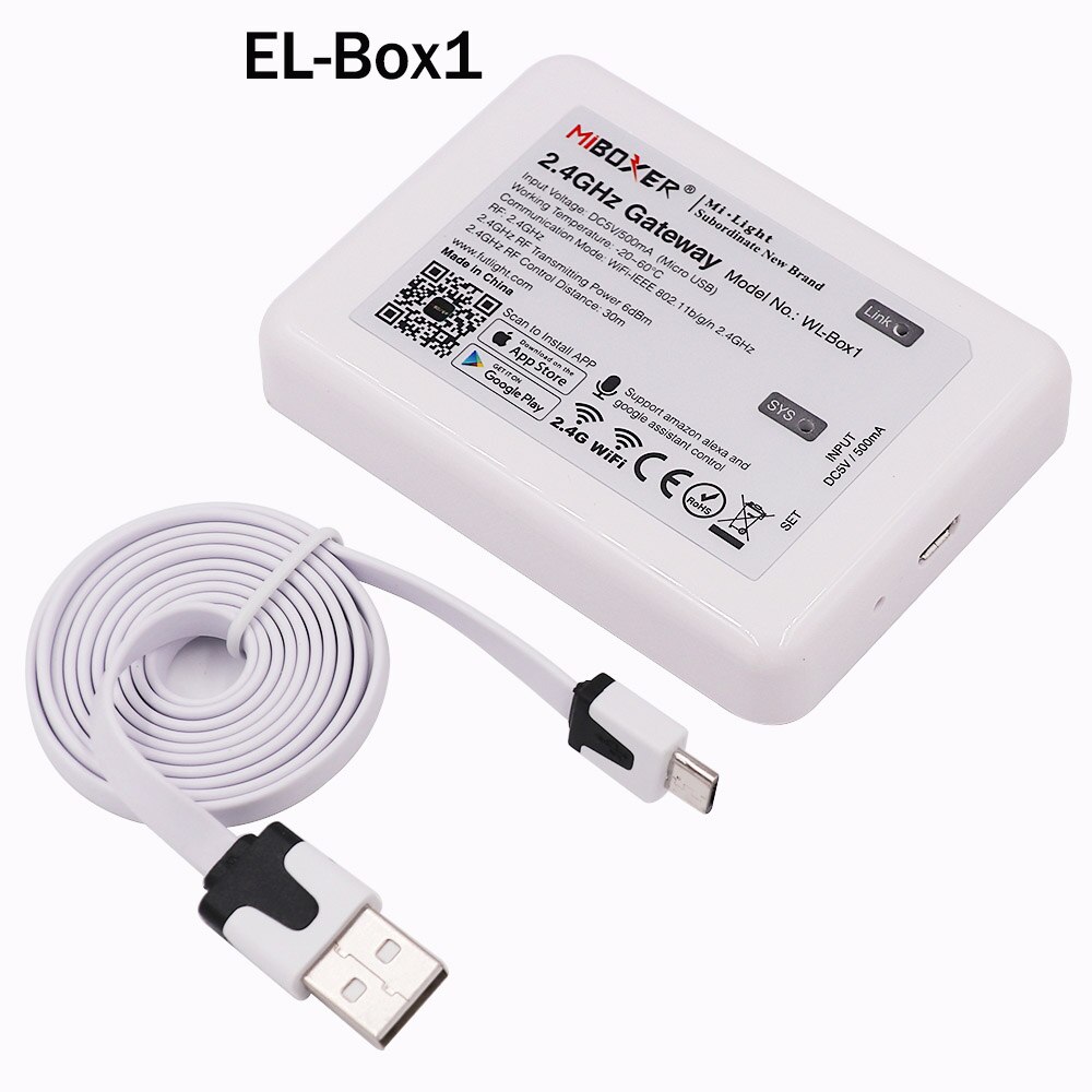 Mi lumière WiFi boîte RGBCCT contrôleur 2.4GHz passerelle MIBOXER WL-Box1 4 zones RF télécommande couleur température LED gradateur: WL-Box1