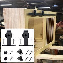 Kit de quincaillerie pour porte coulissante de grange, Rail pour support de garde-robe, ensemble de rails de suspension pour placard intérieur, lisse et silencieux