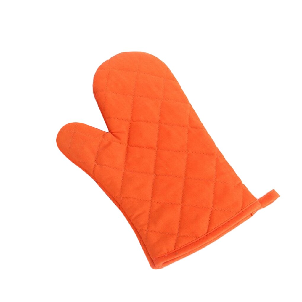 1 stykke søt sklisikker gulgrå bomull nordisk kjøkken matlaging mikrobølgeovn hansker baking bbq grytekluter ovn votter: Oransje