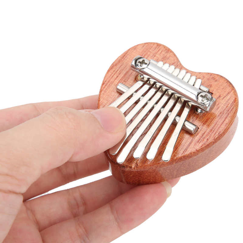 Mini Piano à doigts à 8 tons, Instrument de clavier, son Unique, Portable, couleur bois, avec lanière pour la musique