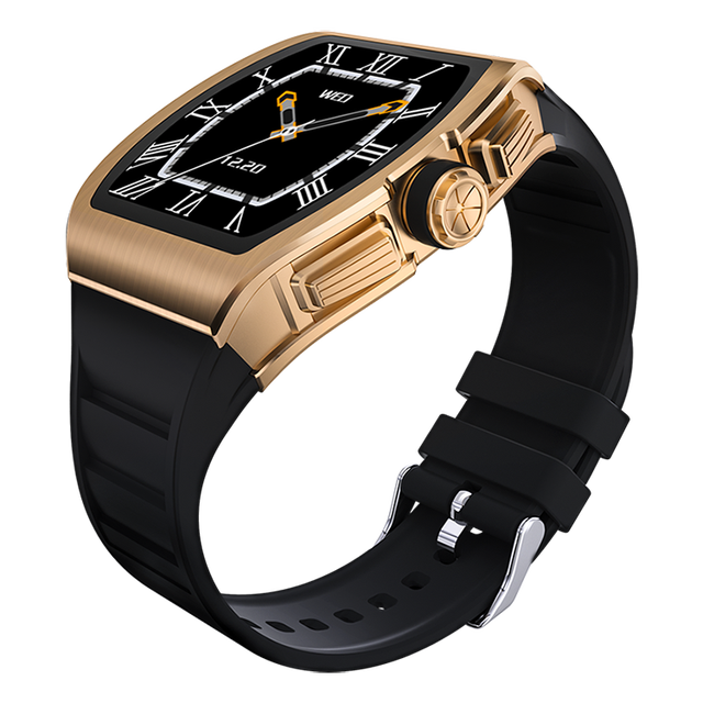 Wellermoz Men Women Smart Watch Waterproof Smartwatch: Gold