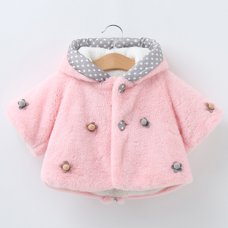 Herbst Winter Warme Neugeborenen Baby Mädchen Kleidung Niedlichen Kaninchen Ohren Plüsch Baby Mantel Schneeanzug freundlicher Jacke Art Mit Kapuze Oberbekleidung Mantel