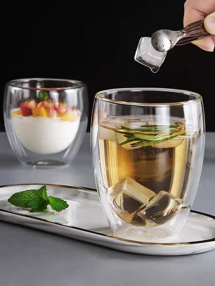 Nordic Double Glass Coffee Cup Heat-resistant Tea ... – Grandado