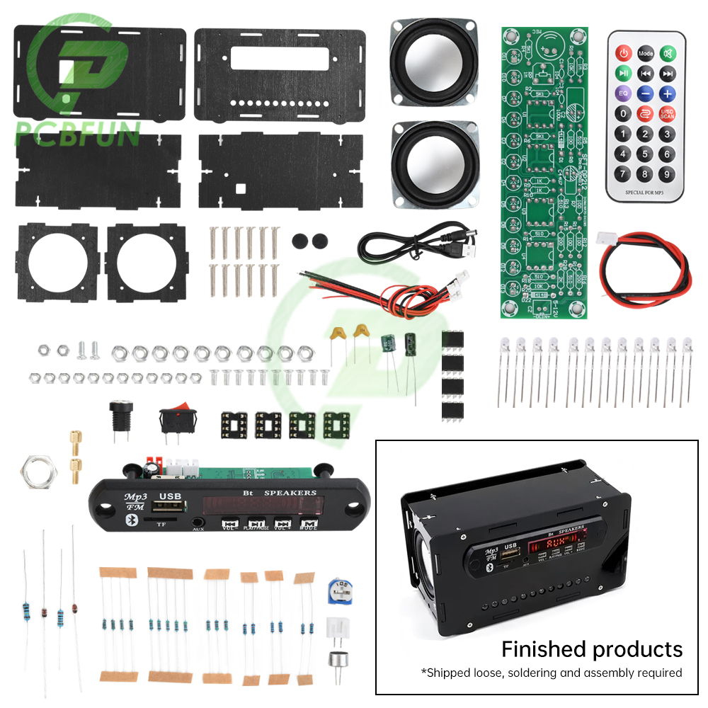 DIY Bluetooth Speaker Kit with FM Radio DIY Soldering Project Practice Solder Assembly DIY Electronic Kit Component 2*3W Speaker: Beige