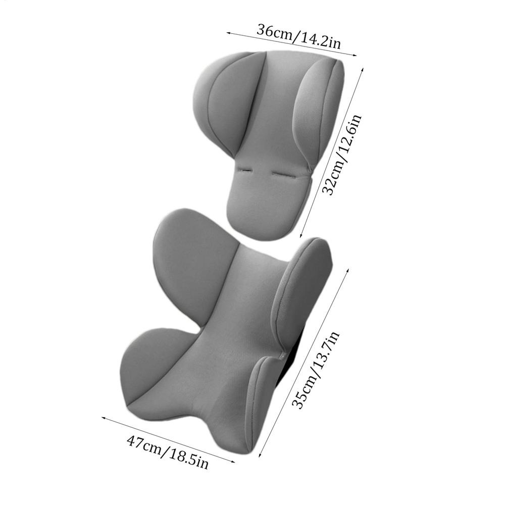 Cuscino universale per seggiolino per passeggino Cuscino di supporto per testa e corpo Inserto per seggiolino auto per neonati per accessori per passeggino: Grigio
