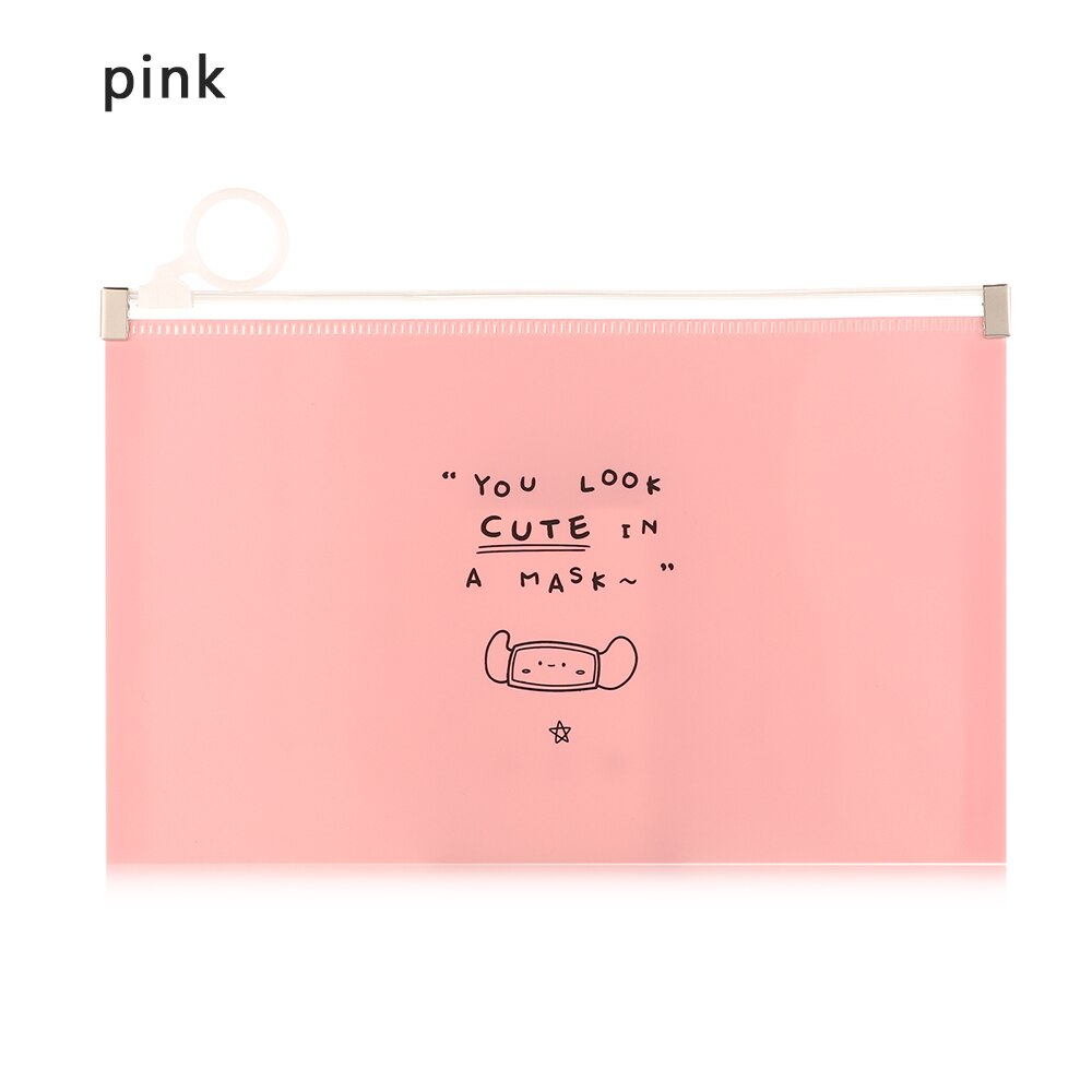 1PC Portable Transparent Anti-dust Mask Storage Bag Dustproof Pollution-Free Face Masks Container Plastic Mask Cover Bag: pink 01
