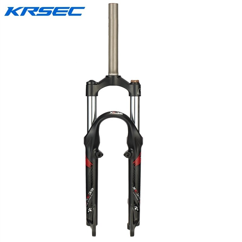 KRSEC XC32 Mountain Bike Damping Front Fork 24 Inch Mechanical Shoulder Controlled Forks V Brake Bicycle Parts