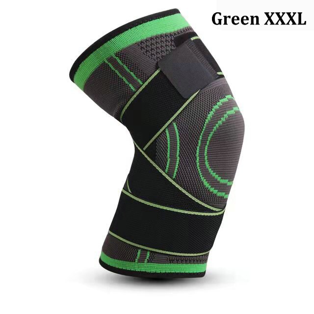 1pc sport knäskydd man 3d trycksatta elastiska knäskydd stöder träningsutrustning basket volleyboll hängslen skydd andas: 1pc gröna xxxl