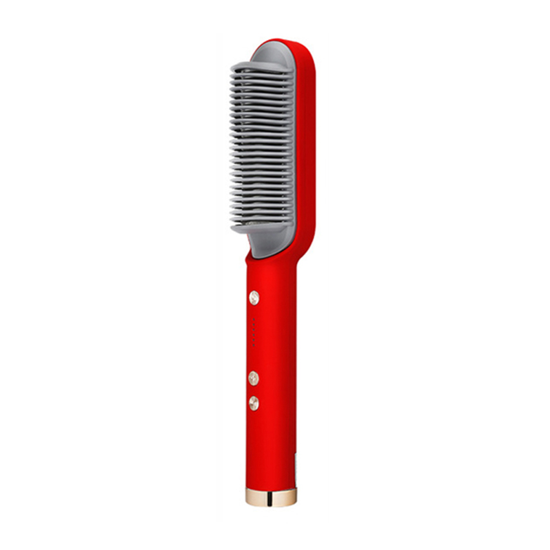 Hair Dryer Comb Curling Irons Beauty Products Hair Brushes Fast Heating Hair Straightener Comb: Red / AU