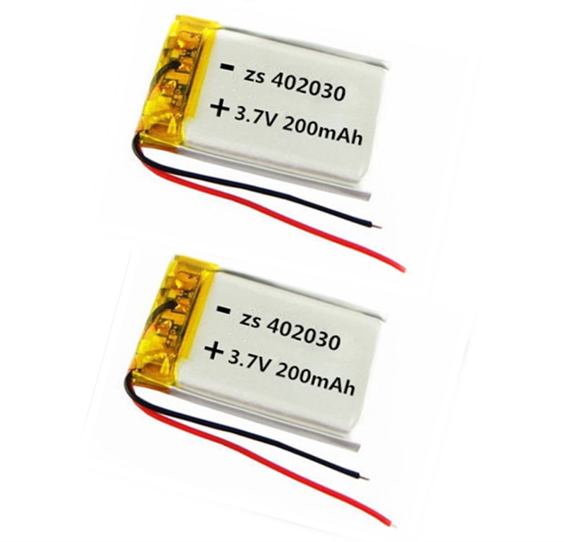2 stuks Lithium Polymeer 3.7 v 402030 200 mAh Oplaadbare Batterij Vervanging Bluetooth Oortelefoon PDA POS Gamepads Batterijen