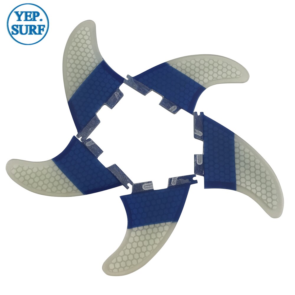 Surfboard fins FCS2 K2.1 FINS Tri-quad fins Surf FCSII Blue and White color Quilhas Honeycomb Fins