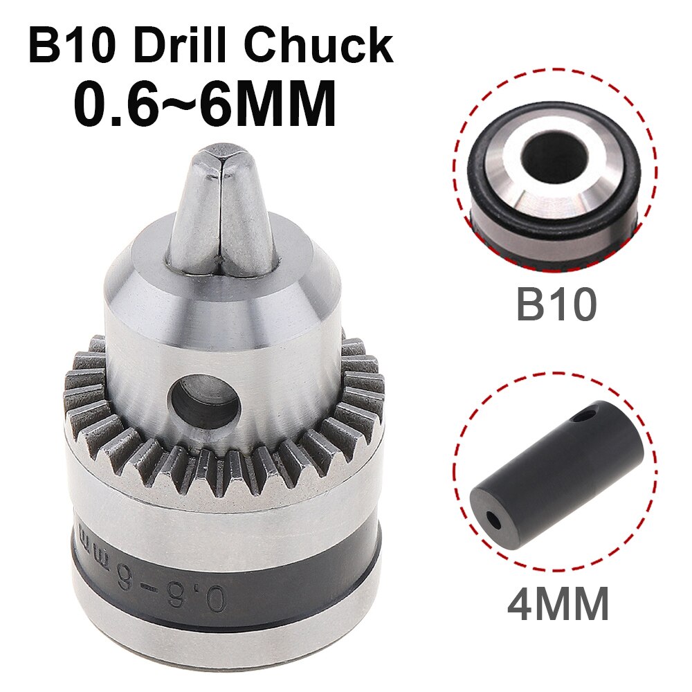 B10 0.6-6mm Drill Bit Clamp + B10 Drill Chuck Connecting Rod Sleeve Taper Coupling 4mm/5mm/6mm/8mm Kit Hand Electric Drill Tool: B10 4MM