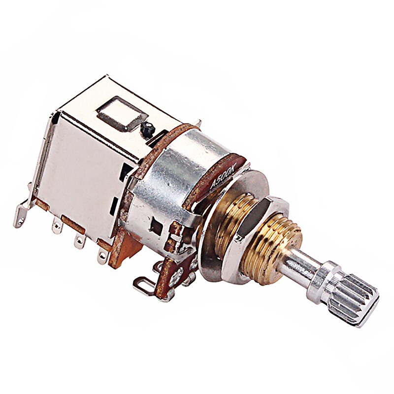 A500K Potentiometer Push Pull Switch Splined Dpdt Pot Shaft 25Mm Electric Guitar Tone Volume Parts Guitar Parts & Accessories