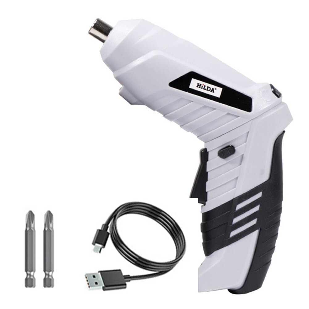 High Electric Screwdriver Rechargeable Cordless Power Drill Screw Installation Power Tools: White