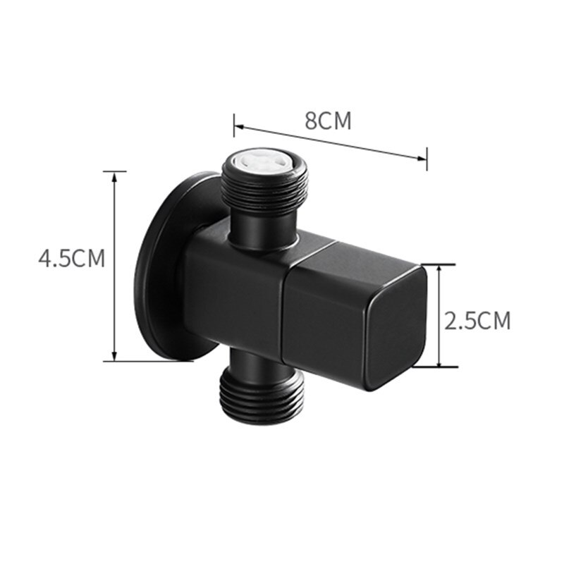 Black Angle Valve Toilet Check Valve All Copper Kitchen/Bathroom Four-points Universal Cold Switch Household Stop Valve