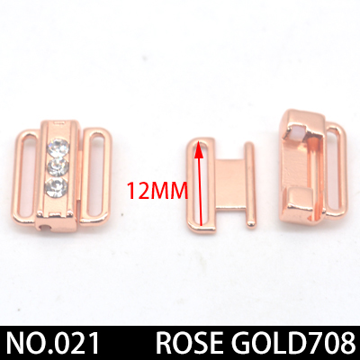 2 stks/partij zilver goud Rechthoek Tape Sluiting Haak &amp; Sluiting Strass beha gesp Taille Extenders Naaien Kleding Beha Clip haak: 021 12mmrosegold2pcs