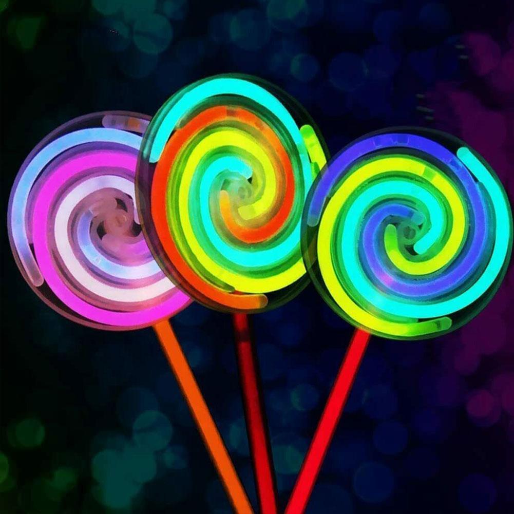 Gloeiende Lollipops Lichtgevende Cool Draaibare Fluorescerende Lolly Speelgoed Lollipops Decoraties Feestelijke Feestartikelen Kinderen Speelgoed