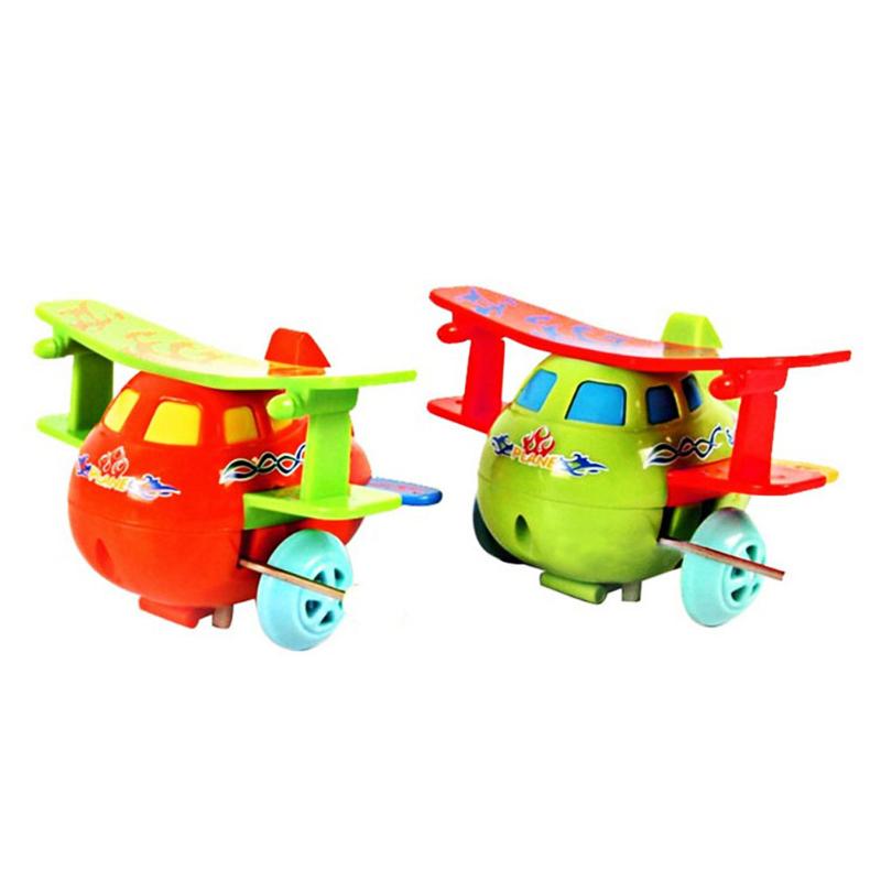 1pc cartoon plastic vliegtuigmodellen opwindspeelgoed voor kinderen, opwindspeelgoed voor kinderen, opwindspeelgoed voor kinderen, willekeurige kleur