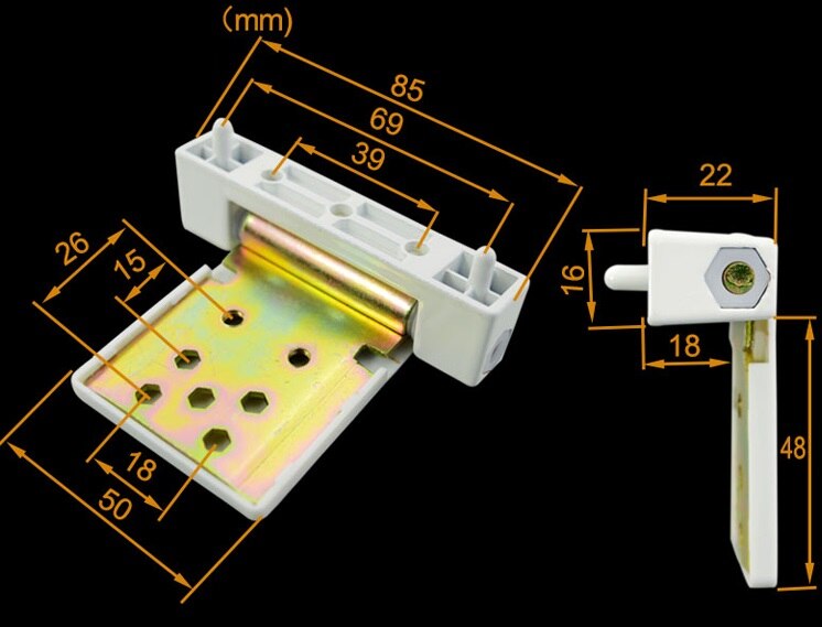 2Pcs/Lot Heavy Flag Type Hinge For UPVC Casement Window Door White Plastic Steel Composite Framed Glass Door: DFD-HY04