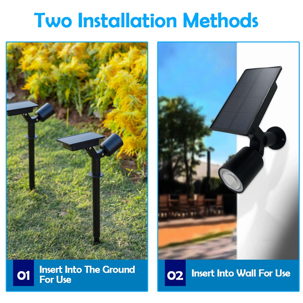 LED-spots op zonne-energie Buiten waterdicht Ultra Bright Sunset Spot Landscape Wandlamp voor boomvlag gazon tuinverlichting