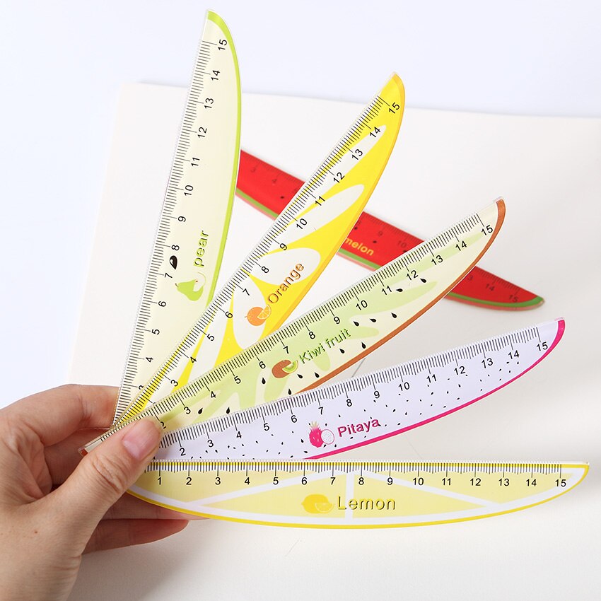 1PC Kawaii papelería coreana 15 regla de plástico en cm fruta original regla para los niños de la novedad tema