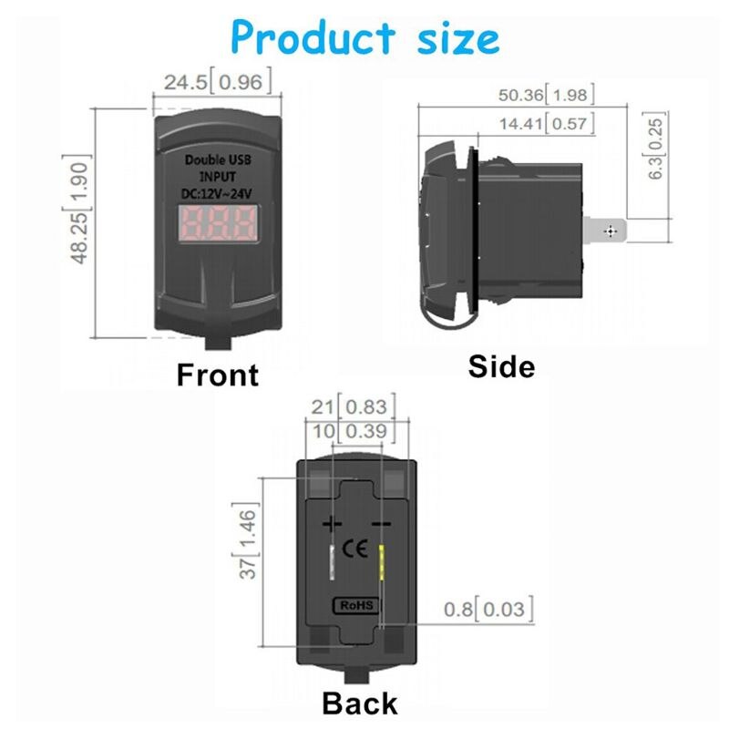 Schnellladefunktion 3.0 usb-anschlüssen, wippschalter  qc 3.0 led-anzeige und voltmeter für boote, autos, lkws, motorräder, smartphones und tablets