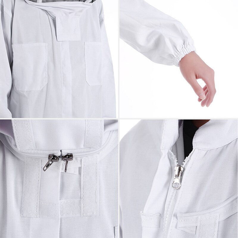 Katoen Full Body Bijenteelt Kleding Sluier Hood Hat Anti-Bee Jas Speciale Beschermende Kleding Bijenteelt Bee Pak Apparatuur
