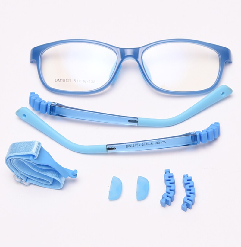 Peekaboo silicone square glasses for kids boy clear lens tr90 blue pink girl optical glasses frame for children ultraligt: blue with clear