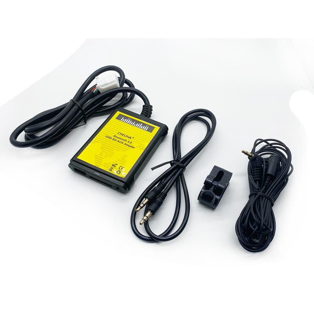 Chelink cd -vaihtaja mikrofonilla ja 3.5mm aux -kaapelivaunulla  mp3 -soitinradio aux- ja usb -tuloliittimellä toyota