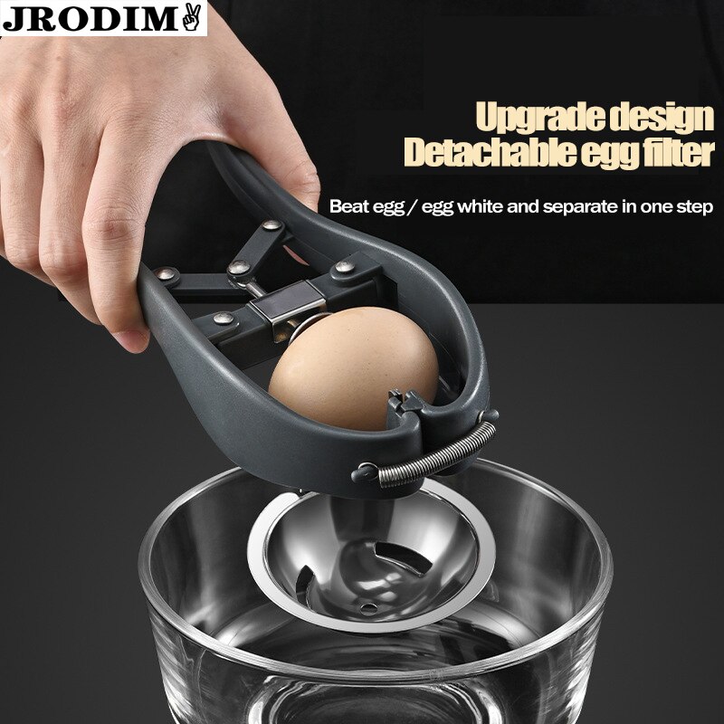 2 In 1 Stainless Steel Eggshell Opener Scissor Cracker Egg Yolk White Separator Eggshell Breaker Cutter Egg Cracker Separator