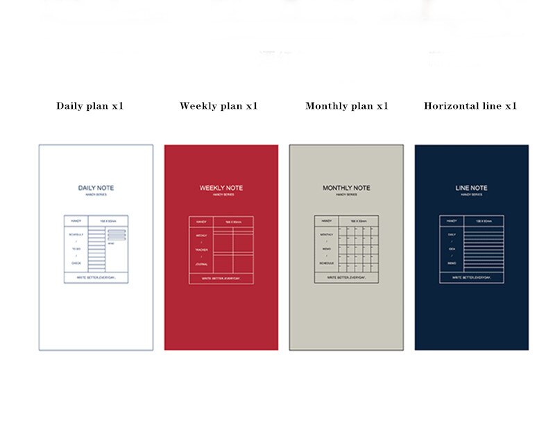 Business notebook cover A6 PU notebook weekly planning time management schedule notebook leather bill paper storage bag: 1 set of inner core