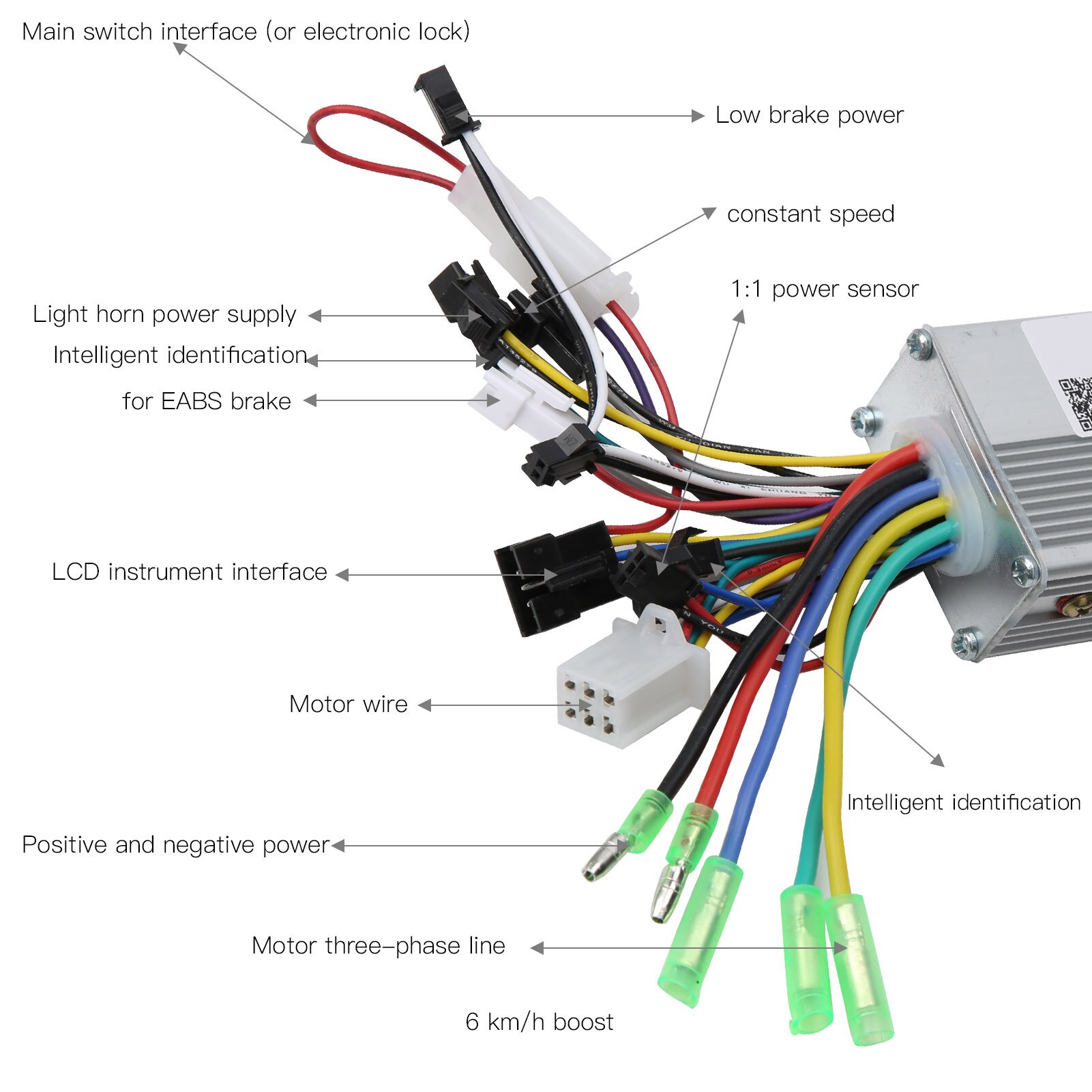 24V 36V 48V 60V 350W Electric Bike Motor Controller LCD Display Panel Set Electric Bicycle Scooter E-bike Brushless Controller