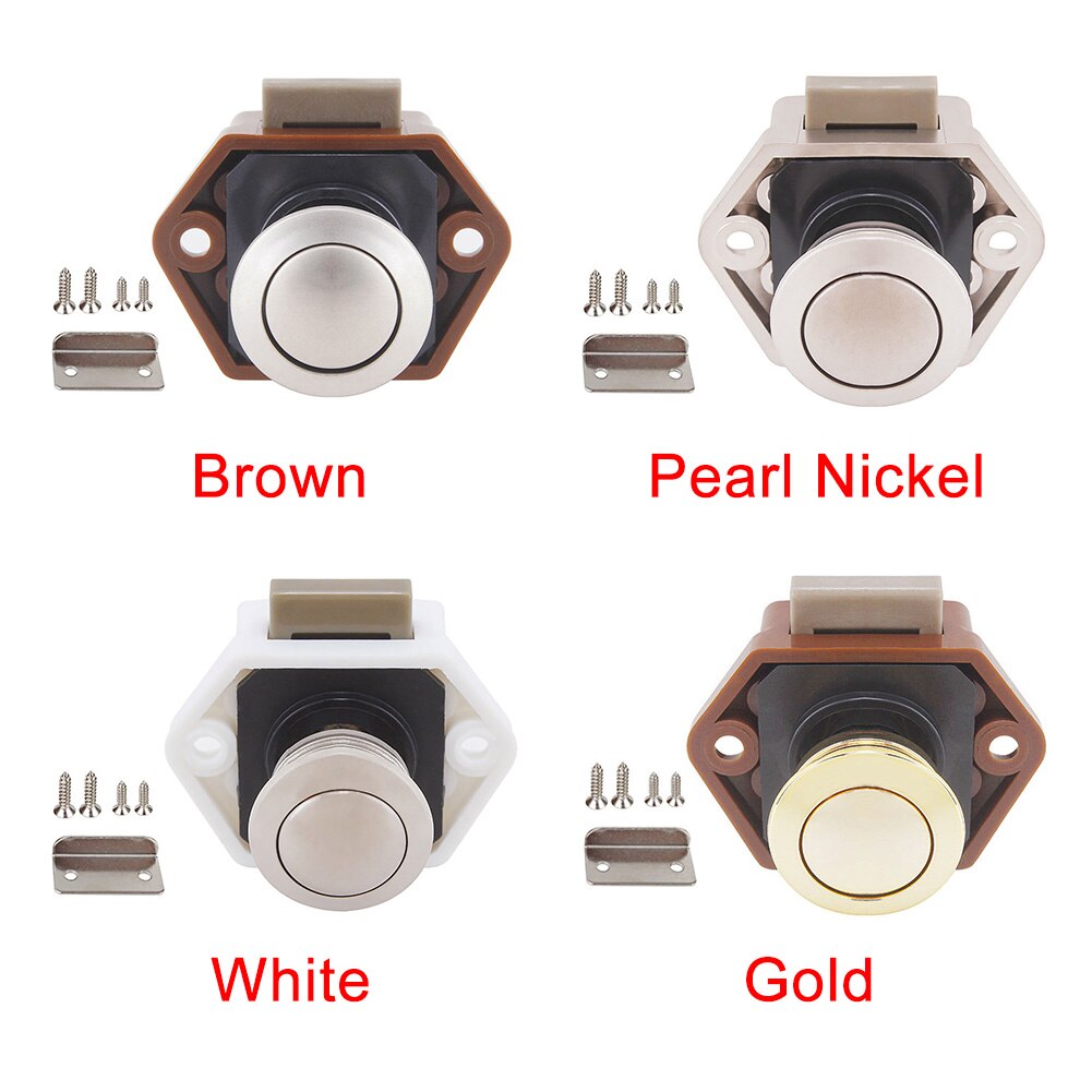 Drawer Latch Catch Desk Handle Push Button Lock Cars Cupboard Door Yachts Motorhome RV Furniture Cabinet Knob For Caravan Boat
