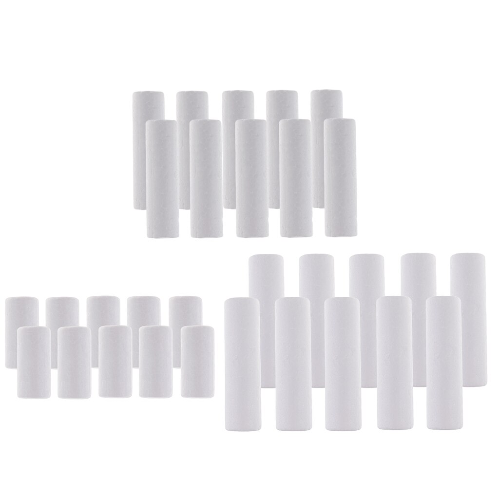 30 peças diy cilindro forma isopor espuma material para ofício 120/90/63mm