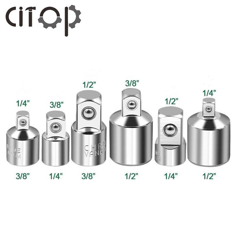 Citop 1/4 3/8 1/2 Wrench-sleeve Joint Converter Ratchet Wrench Adapters Chrome Vanadium Steel CR-V Drive Socket Adapter