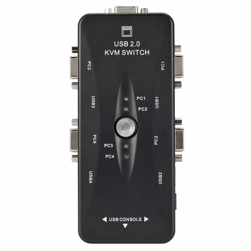 4-port USB 2.0 KVM switch mouse/keyboard/VGA video monitor 250MHz 1920x1440