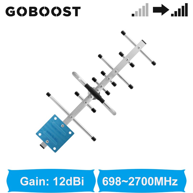 GOBOOST-Conjunto de antena para amplificador de celular, 2g, 3g, 4g, banda completa, Antena Yagi al aire libre, Cable de 10M, antena de techo interior