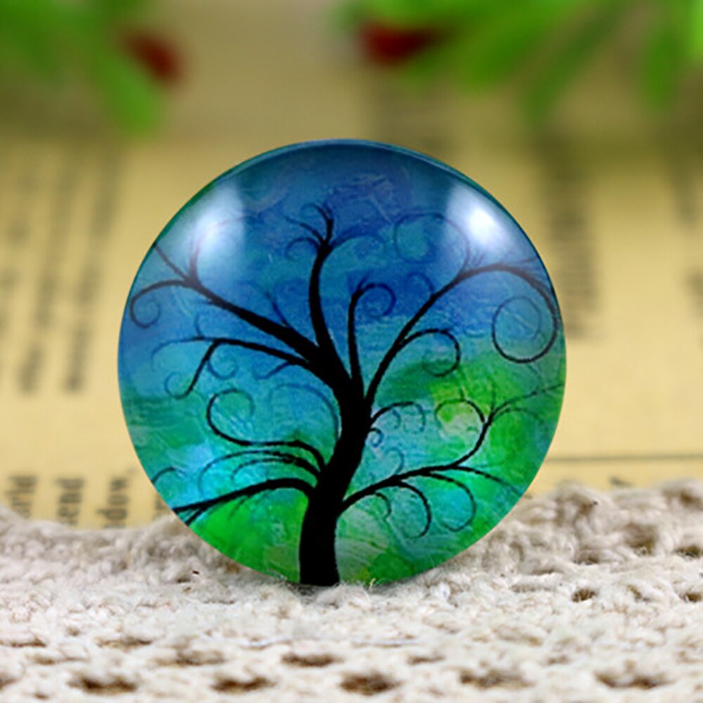 5 stuks/lot 25mm handgemaakte fotoglas cabochons (boomserie): F6-06