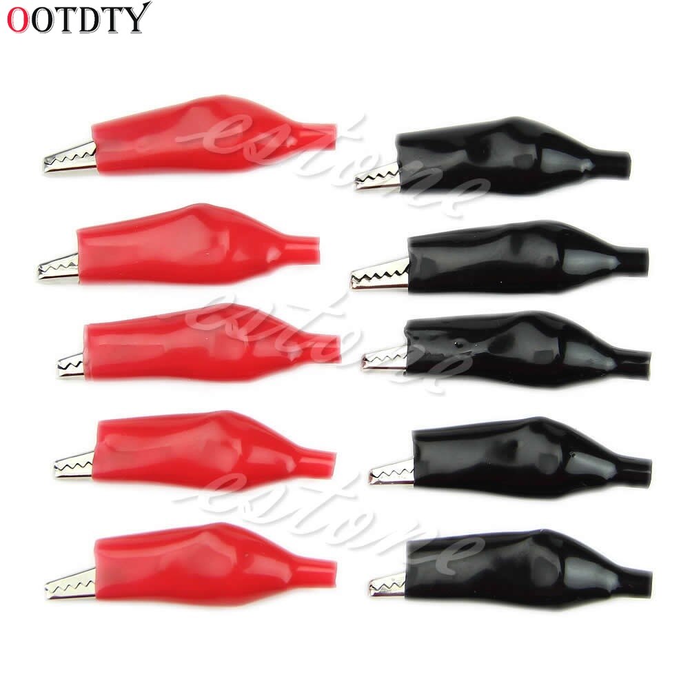 Ootdty 10Pcs 28Mm Alligator Leidt Crocodile Test Clip Voor Elektrische Jumper Wire Kabel