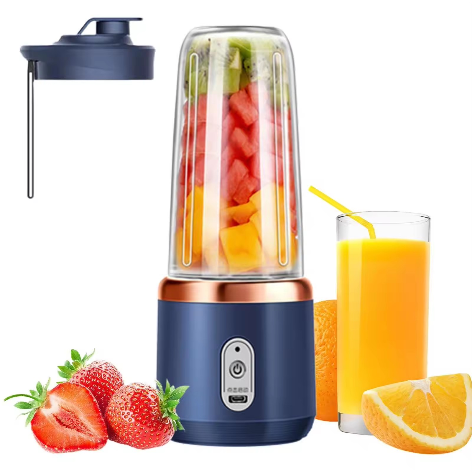 Draagbare elektrische sapcentrifuge Mini Home Mixer Multifunctionele fruit- en groentemixer USB-opladen Sapbeker Sapgereedschap