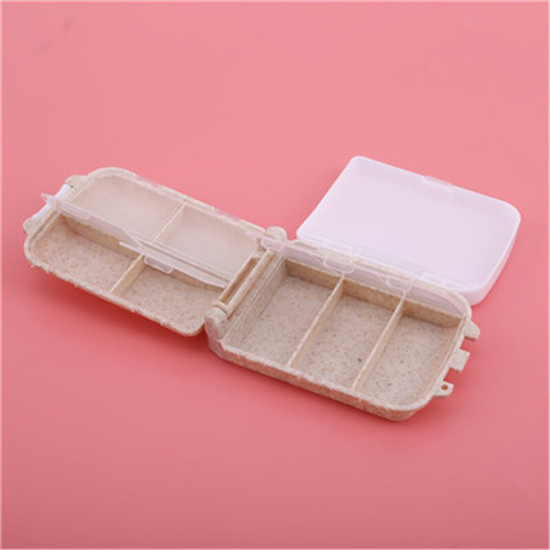 3 -lags plastpilleboks bærbar medisinpakke nødsett liten medisindeler oppbevaring mini utendørs førstehjelpssett etui: Beige