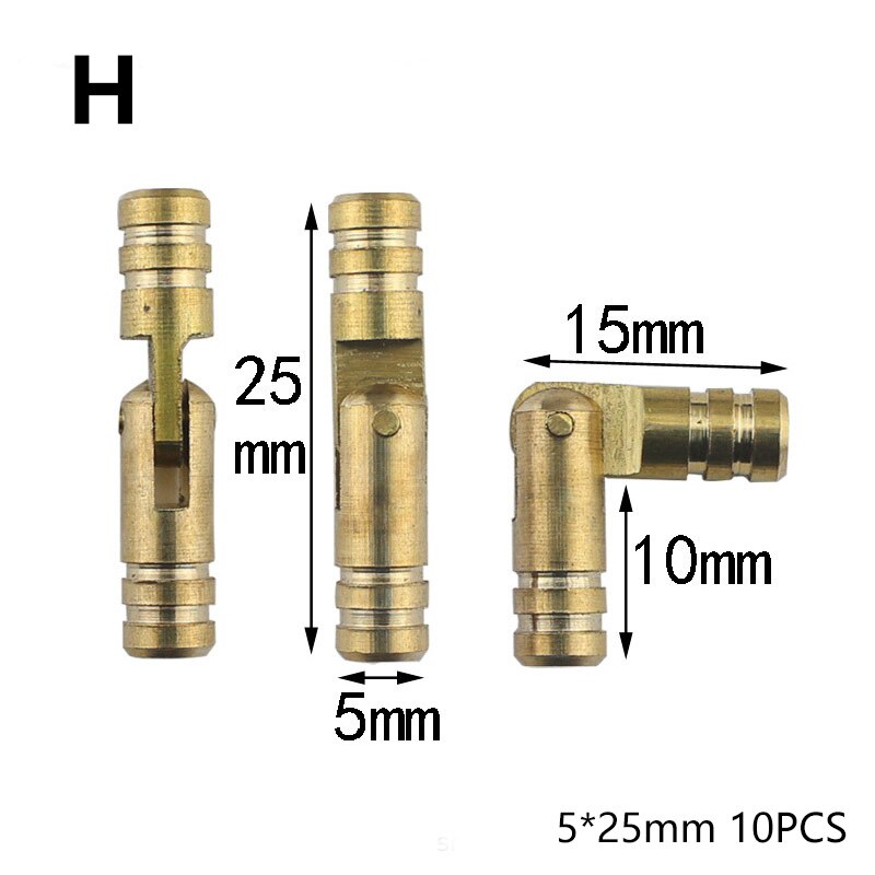 10PCS Copper Brass Furniture Hinges Cylindrical Hidden Cabinet Concealed Invisible Door Hinges For Hardware Box: H
