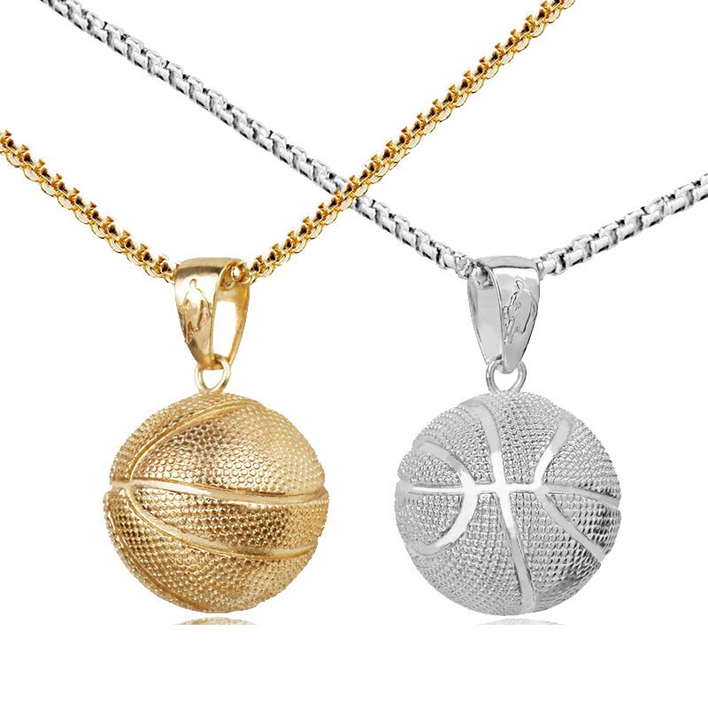 BUDROVKY Basketball Anhänger Halskette Edelstahl Kette Halskette Frauen Männer Sport Hüfte hüpfen Schmuck