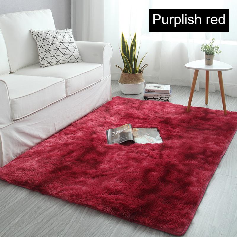 Bedroom Carpets Modern Art Living Room Carpets Home Nordic Bedroom Bedside Blanket Area Rug Large Soft Study Room Floor: Purplish Red / 50X160cm