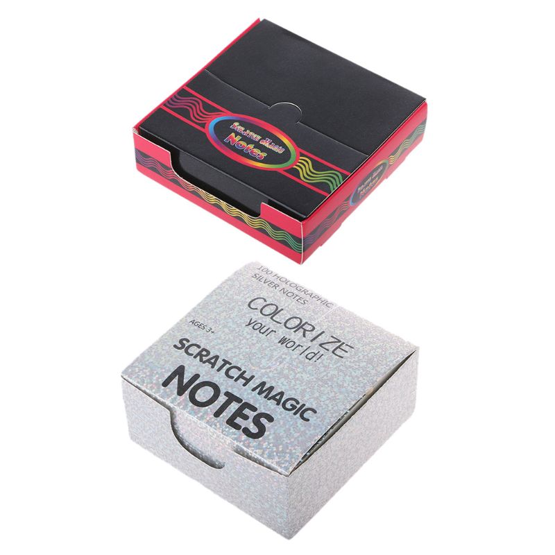 100PCS Rainbow Scratch Art Mini Notes With Wooden Stylus Scraping Drawing Toys Arts And Crafts For Girls Dec17