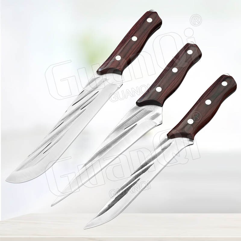 1-3PCS Forged Boning Knife Set Handmade Cleaver Knife Kitchen Knife Wooden Handle Knife for Kitchen Items: 3PCS