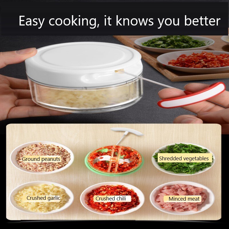 1 Pcs Garlic Artifact Double-layer Hand-protected Garlic Kitchen Mini Manual Garlic Garlic Cutting Vegetable Cutting Meat Tools