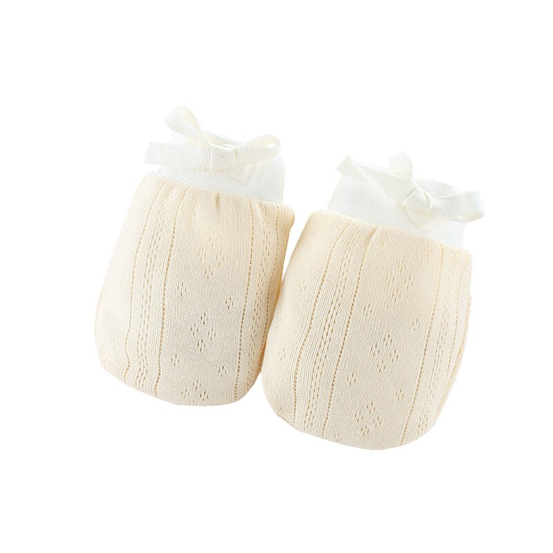 Anti rayure coton bébé gants -né doux gants Protection visage bébé moufles gant infantile accessoires garde main chaussette: yellow