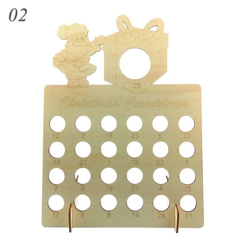 Decorazioni natalizie decorazioni artigianato in legno festa di natale portapacchi per cioccolato conto alla rovescia calendario pendolo: 2